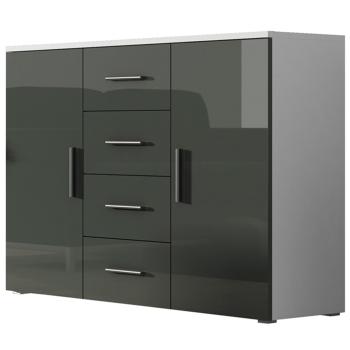  Komoda UNI SINDI SH6F biały / szary połysk