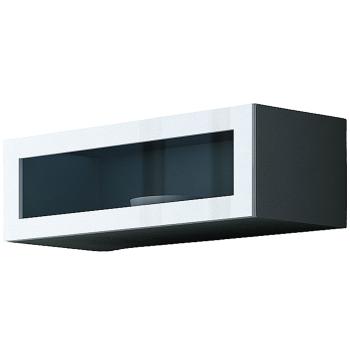 Witryna wisząca ze szkłem 90 GOVI GREY B VG6 szary / biały połysk