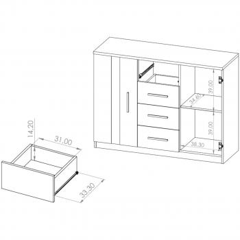Wymiary: Komoda BONEY BO01