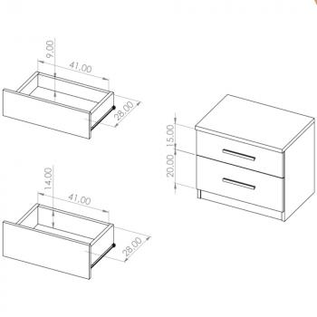 Wymiary: Szafka nocna BONEY BO03