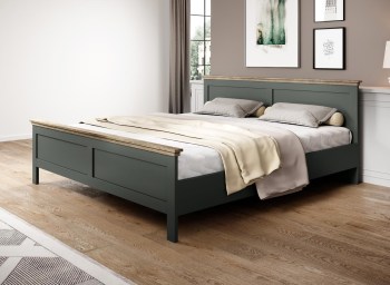 Łóżko 140x200 EVORA EV30 zieleń / dąb lefkas