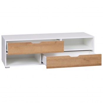 Komoda RTV IGA IW10 biały / dąb złoty