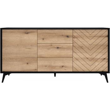 Komoda DIAMOND 06 czarny / dąb evoke